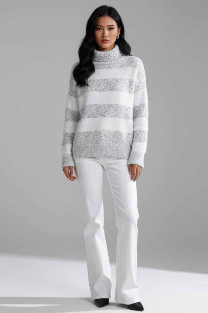 Women’s Soft Striped Turtleneck Sweater