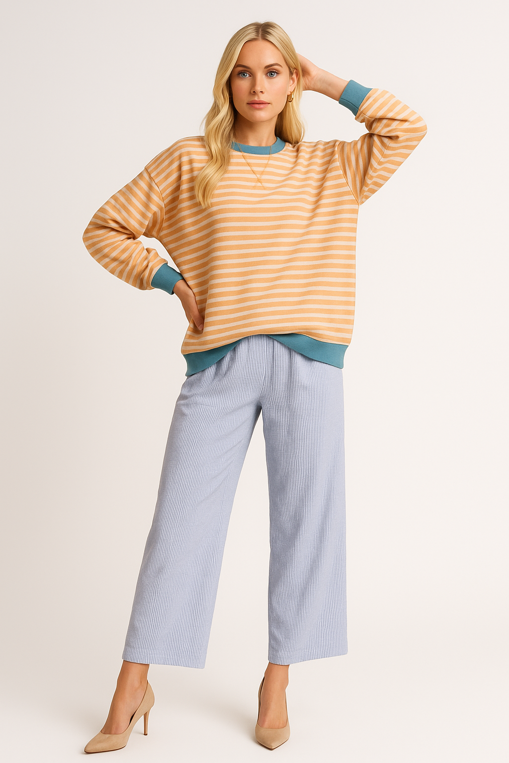 Women's Striped Oversized Sweater