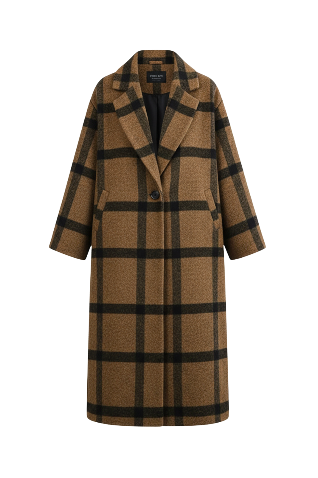 Women’s Stylish Long Plaid Trench Coat