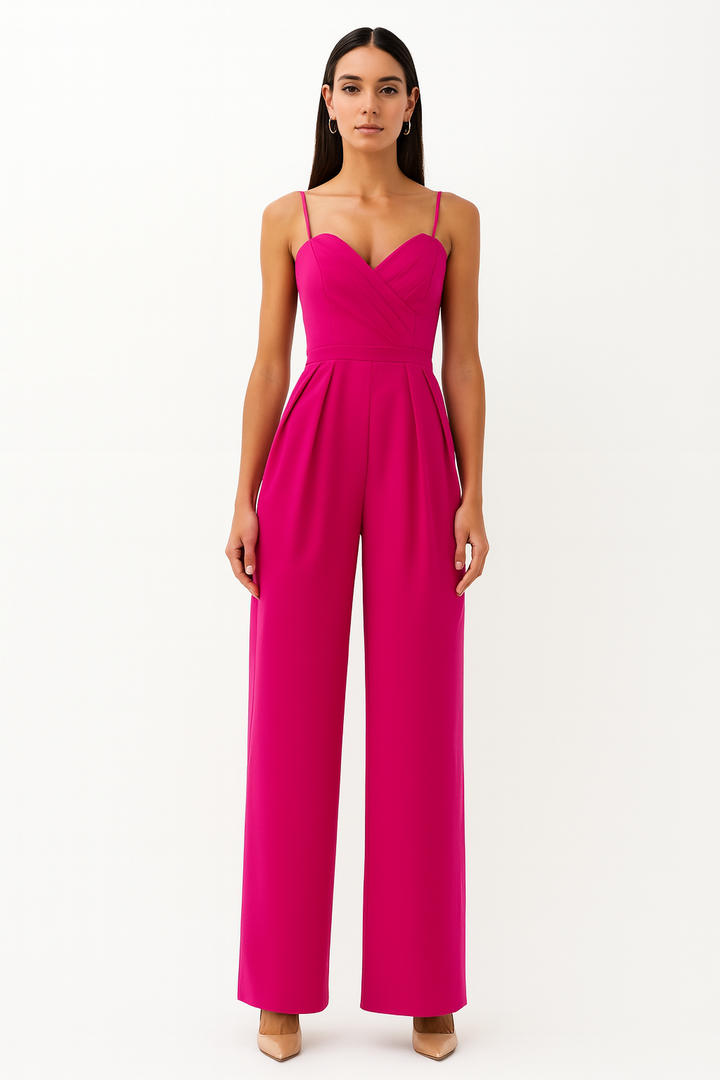 Women's Stylish Wide-Leg Jumpsuit with Spaghetti Straps