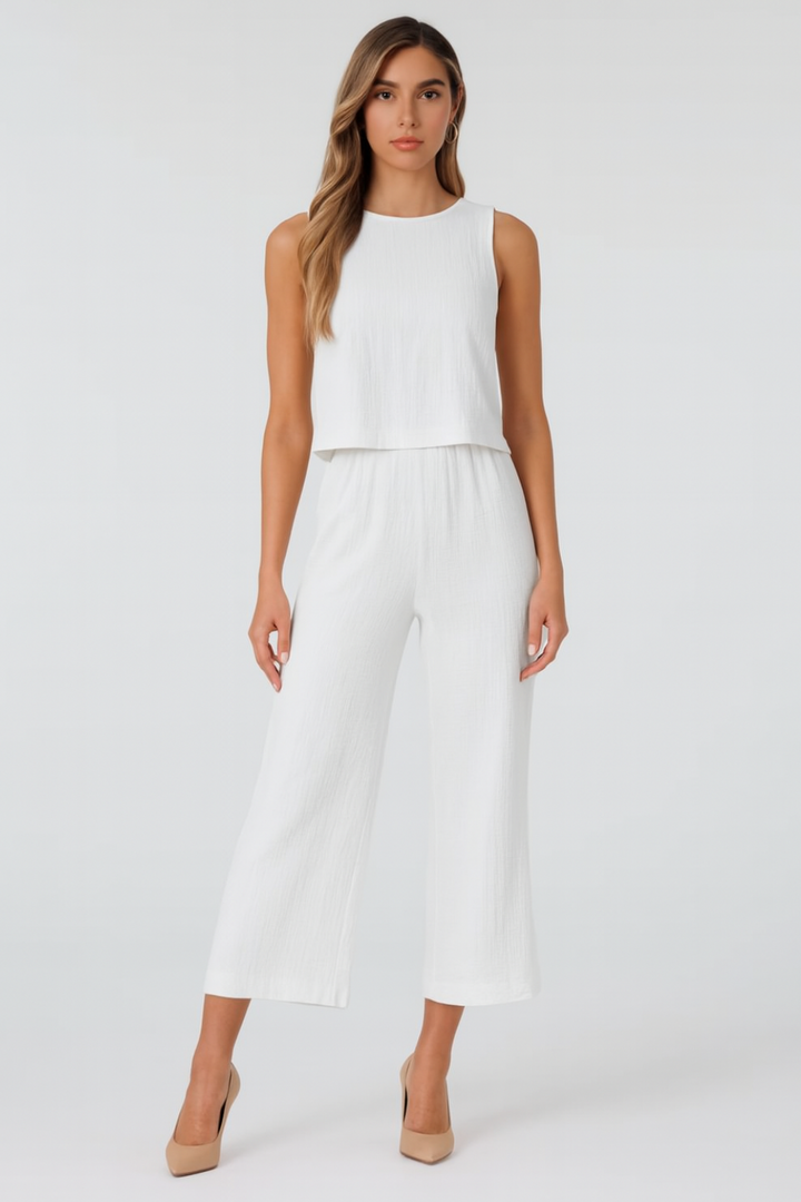 Women's Summer Top and Casual Pants Two-Piece Set