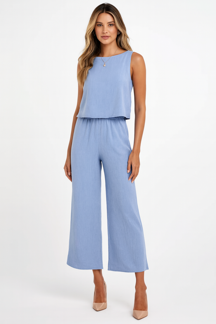 Women's Summer Top and Casual Pants Two-Piece Set