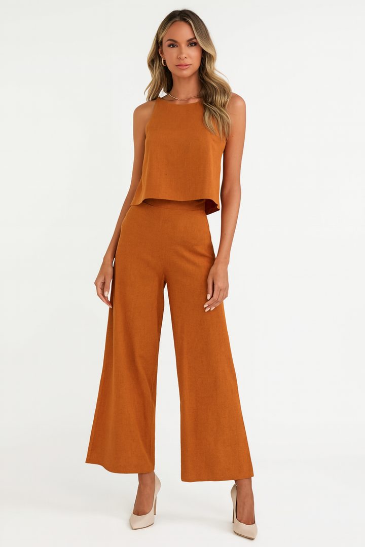 Women's Summer Top and Casual Pants Two-Piece Set