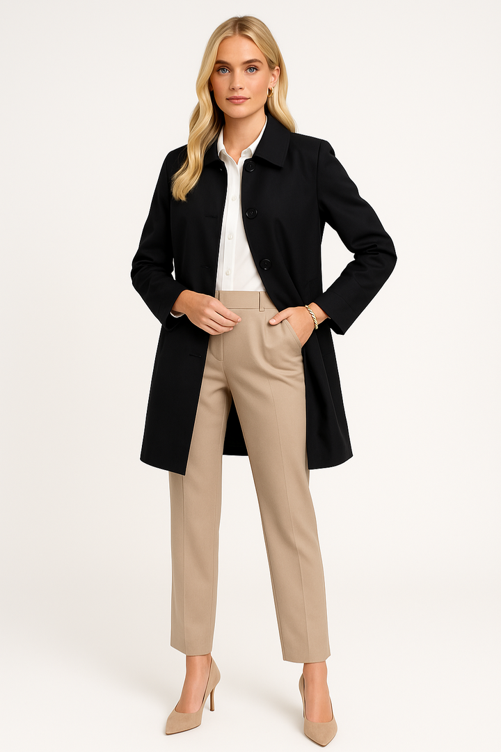 Women's Tailored Fit Classic Collar Trench Coat