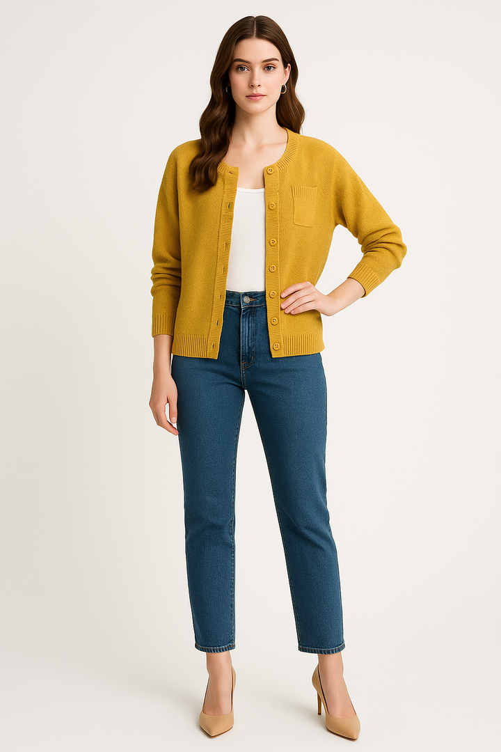 Women's Textured Knit Pattern Cardigan