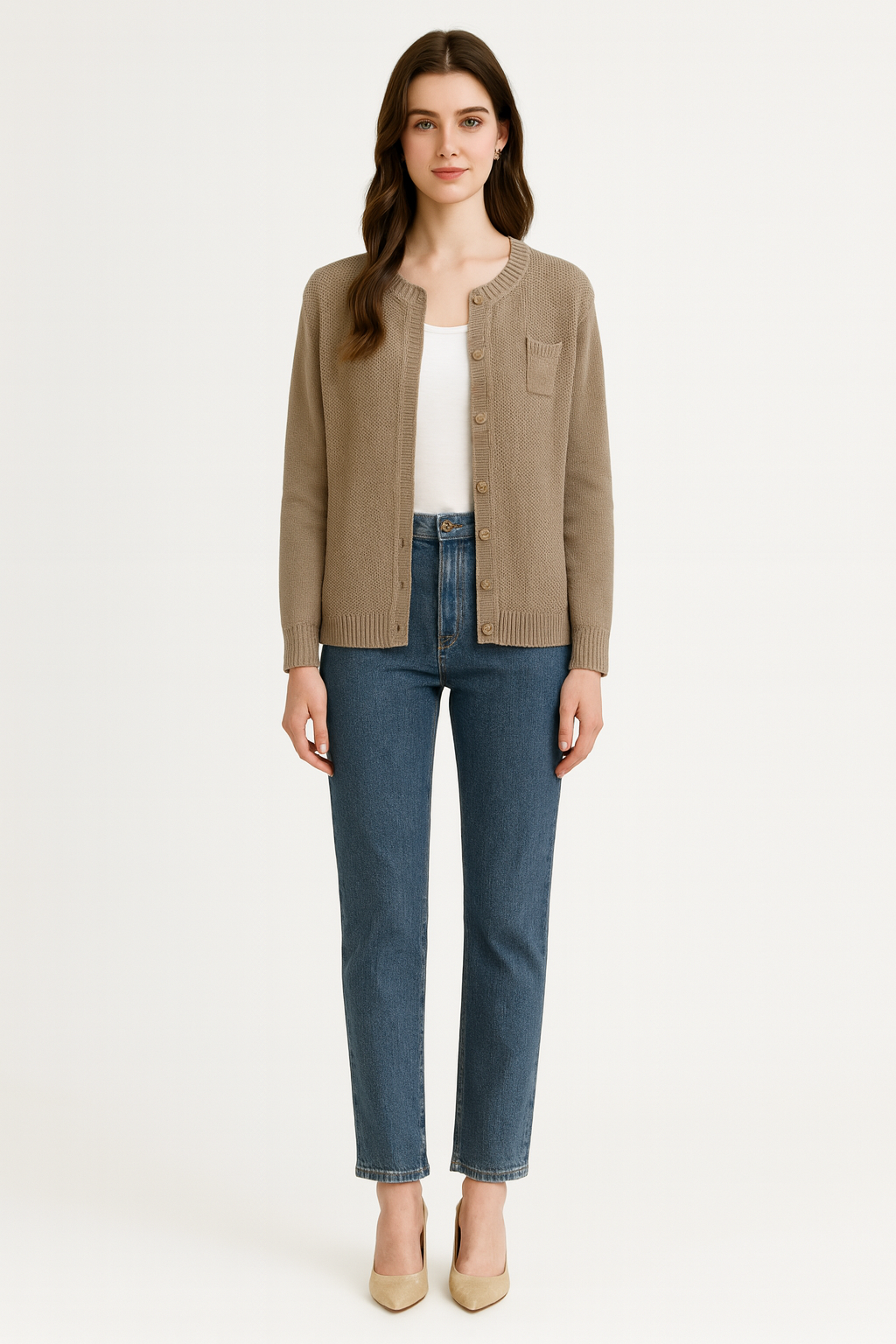 Women's Textured Knit Pattern Cardigan