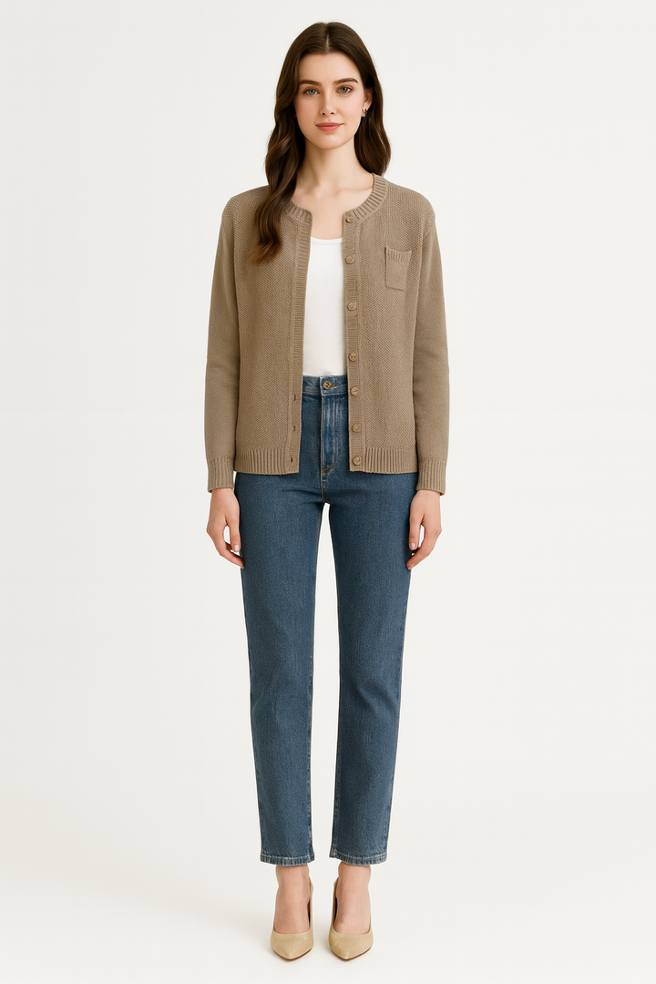 Women's Textured Knit Pattern Cardigan