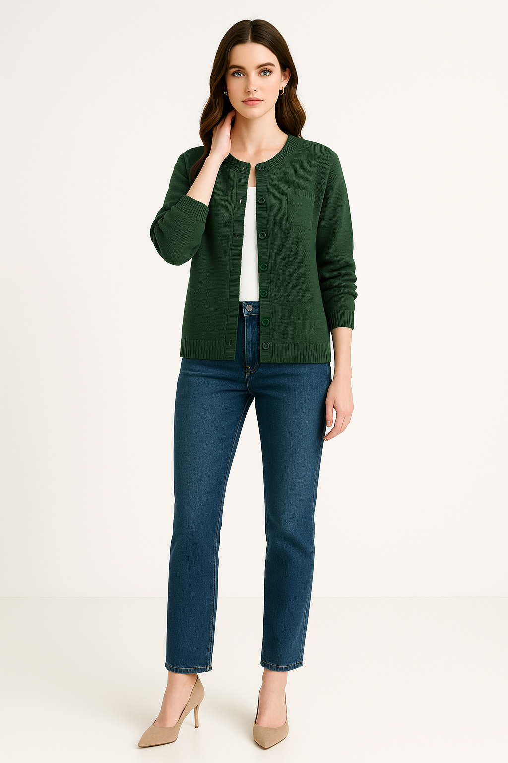 Women's Textured Knit Pattern Cardigan