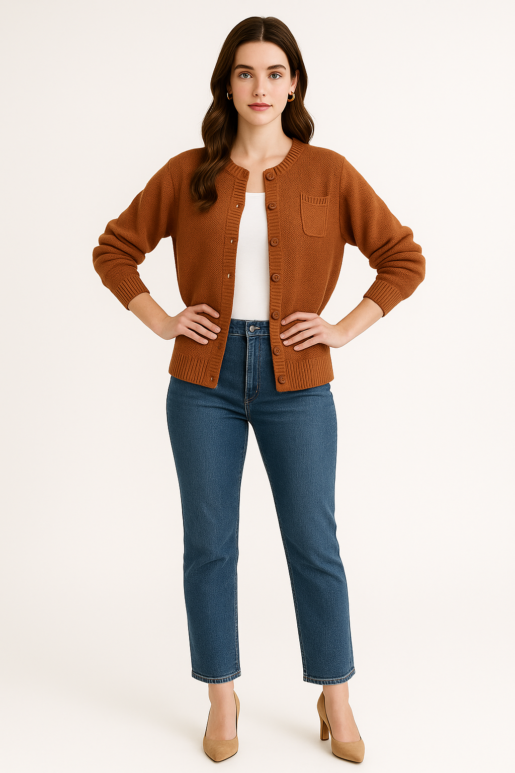 Women's Textured Knit Pattern Cardigan