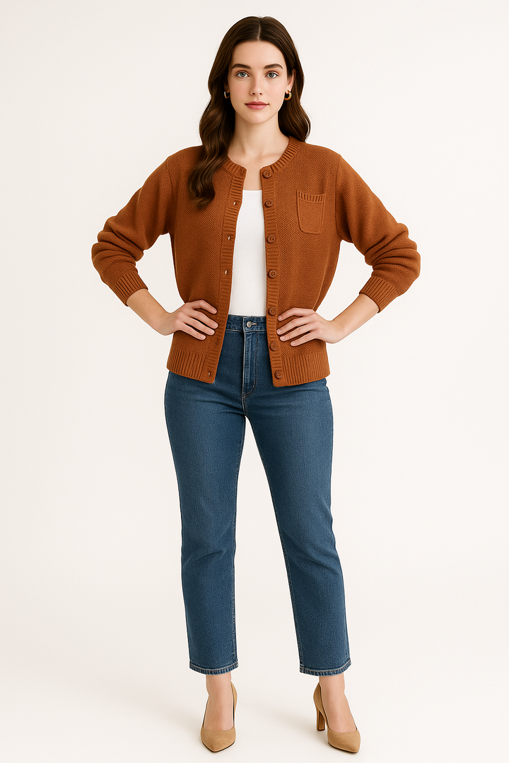 Women's Textured Knit Pattern Cardigan