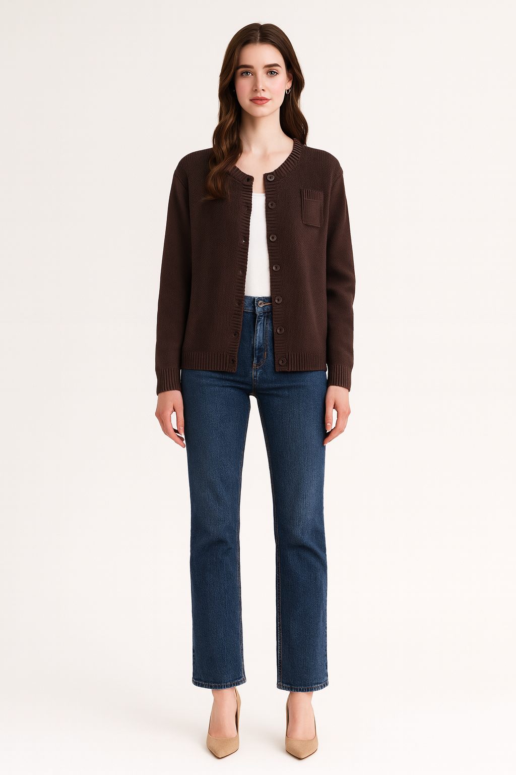 Women's Textured Knit Pattern Cardigan