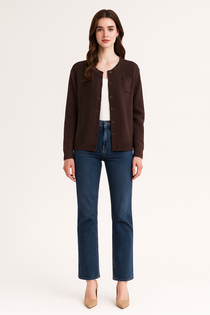 Women's Textured Knit Pattern Cardigan