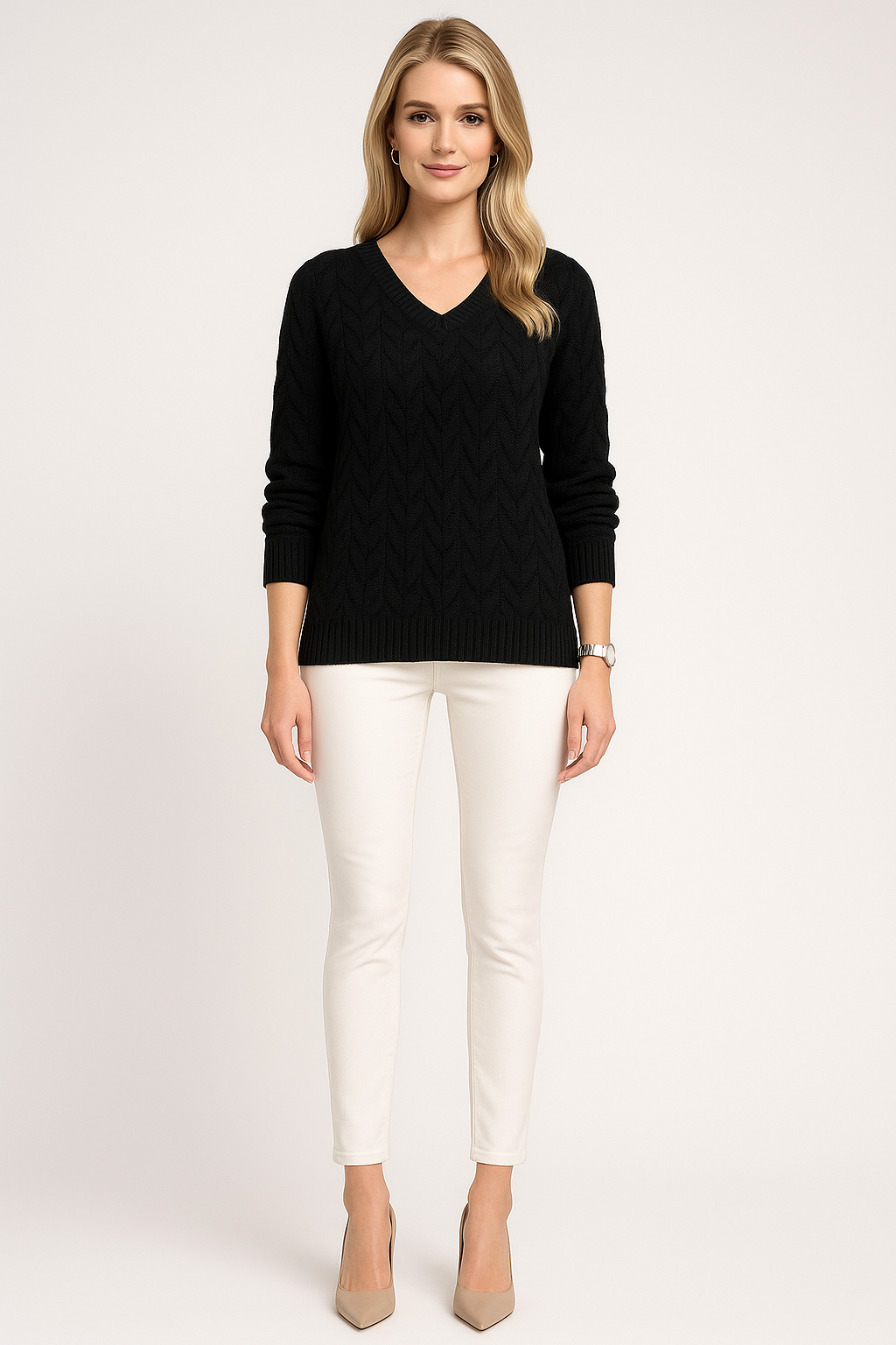 Women’s V-Neck Knitted Sweater