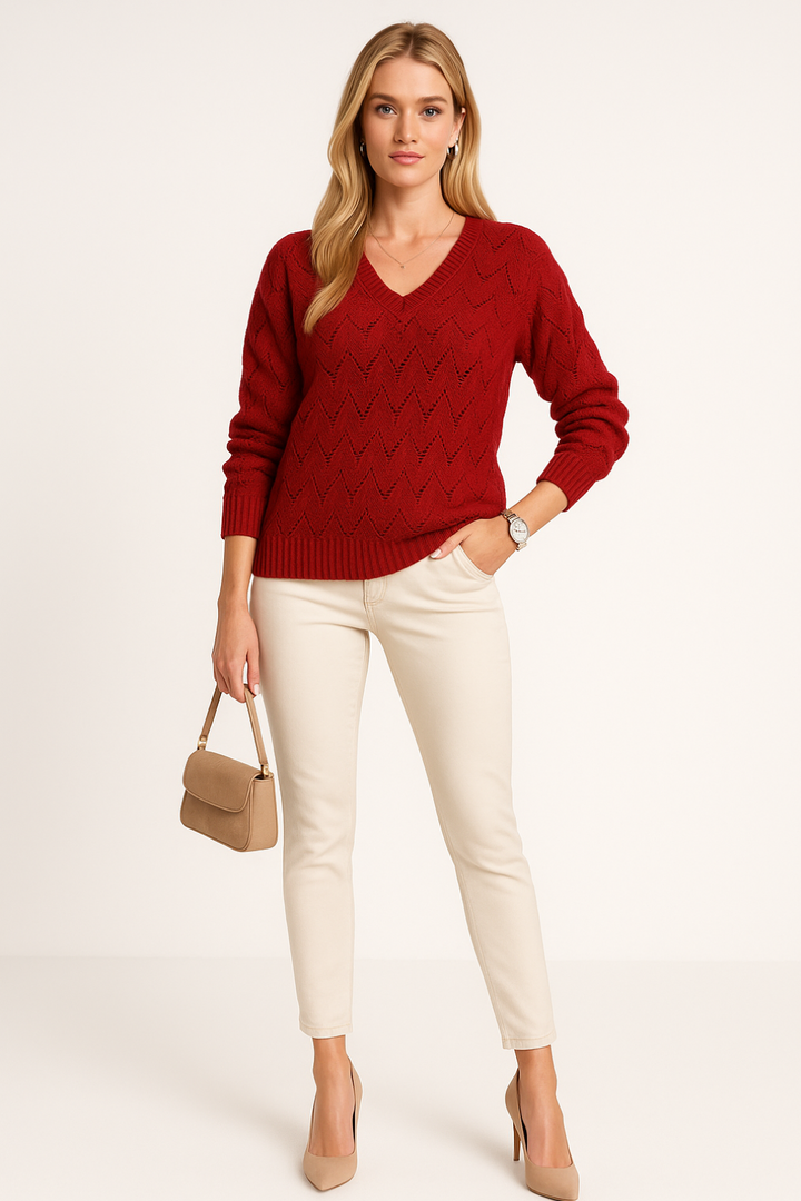 Women’s V-Neck Knitted Sweater