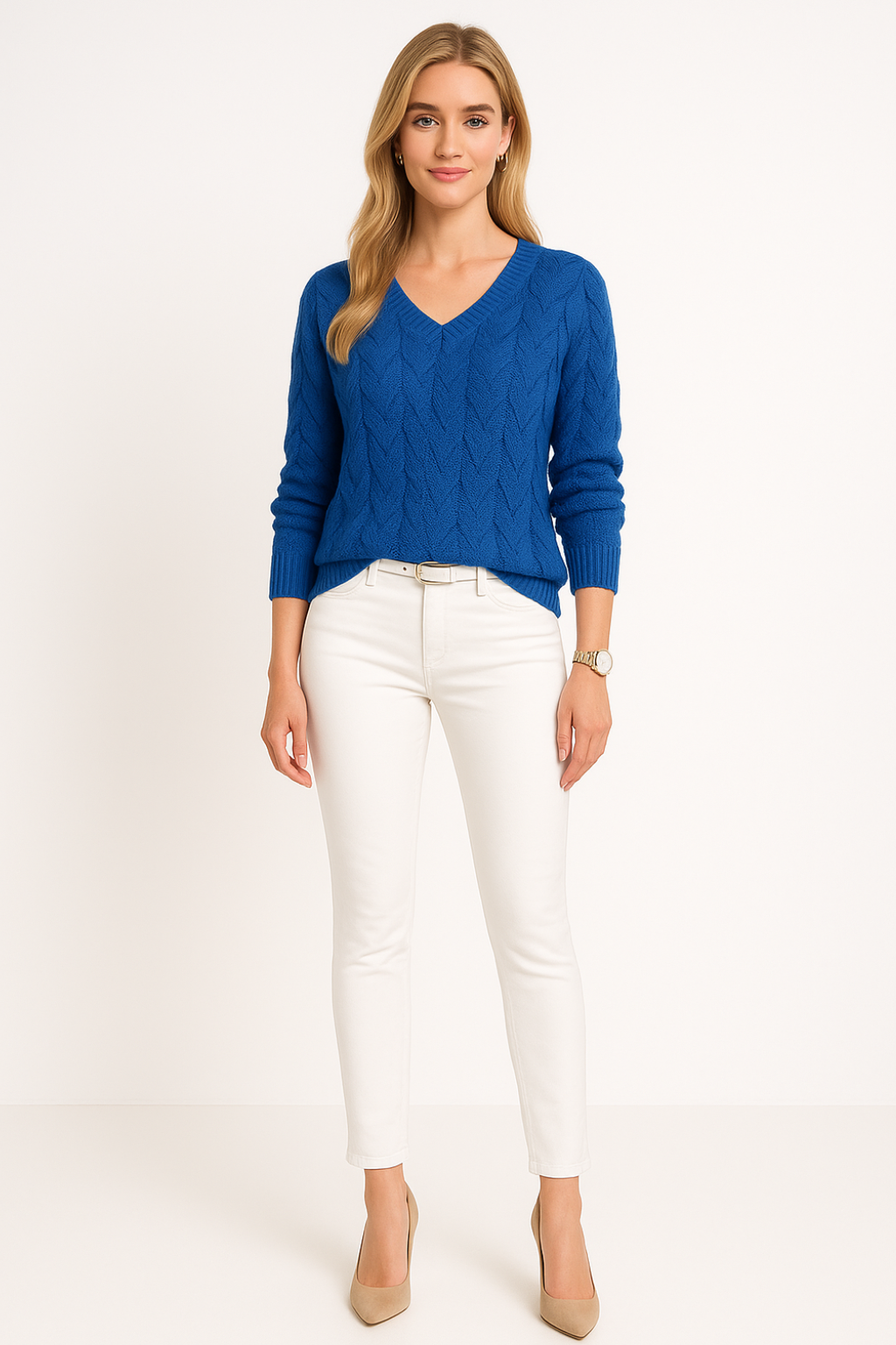 Women’s V-Neck Knitted Sweater