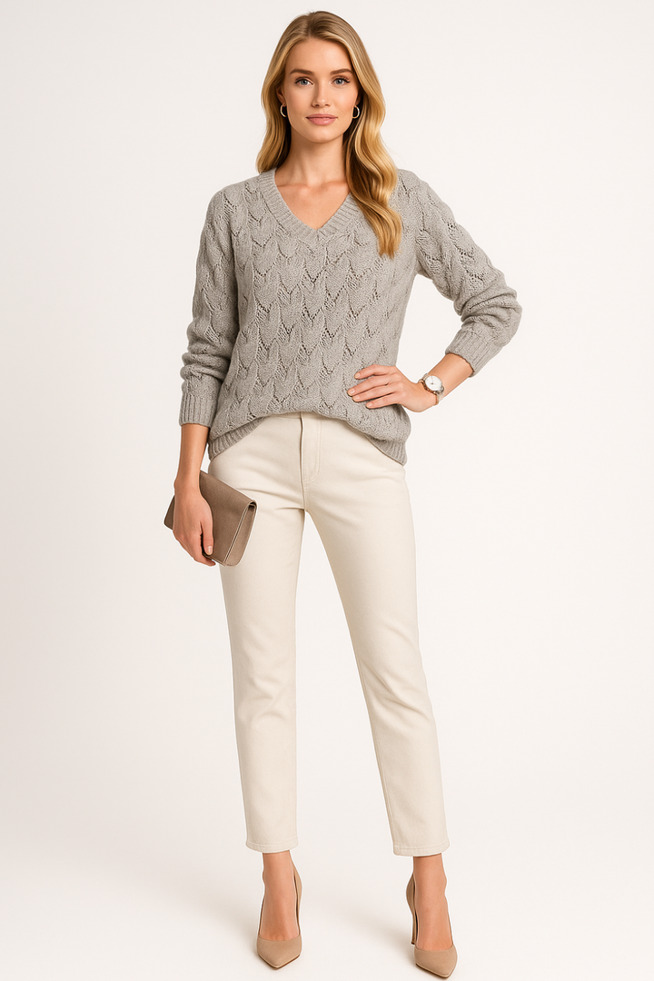 Women’s V-Neck Knitted Sweater