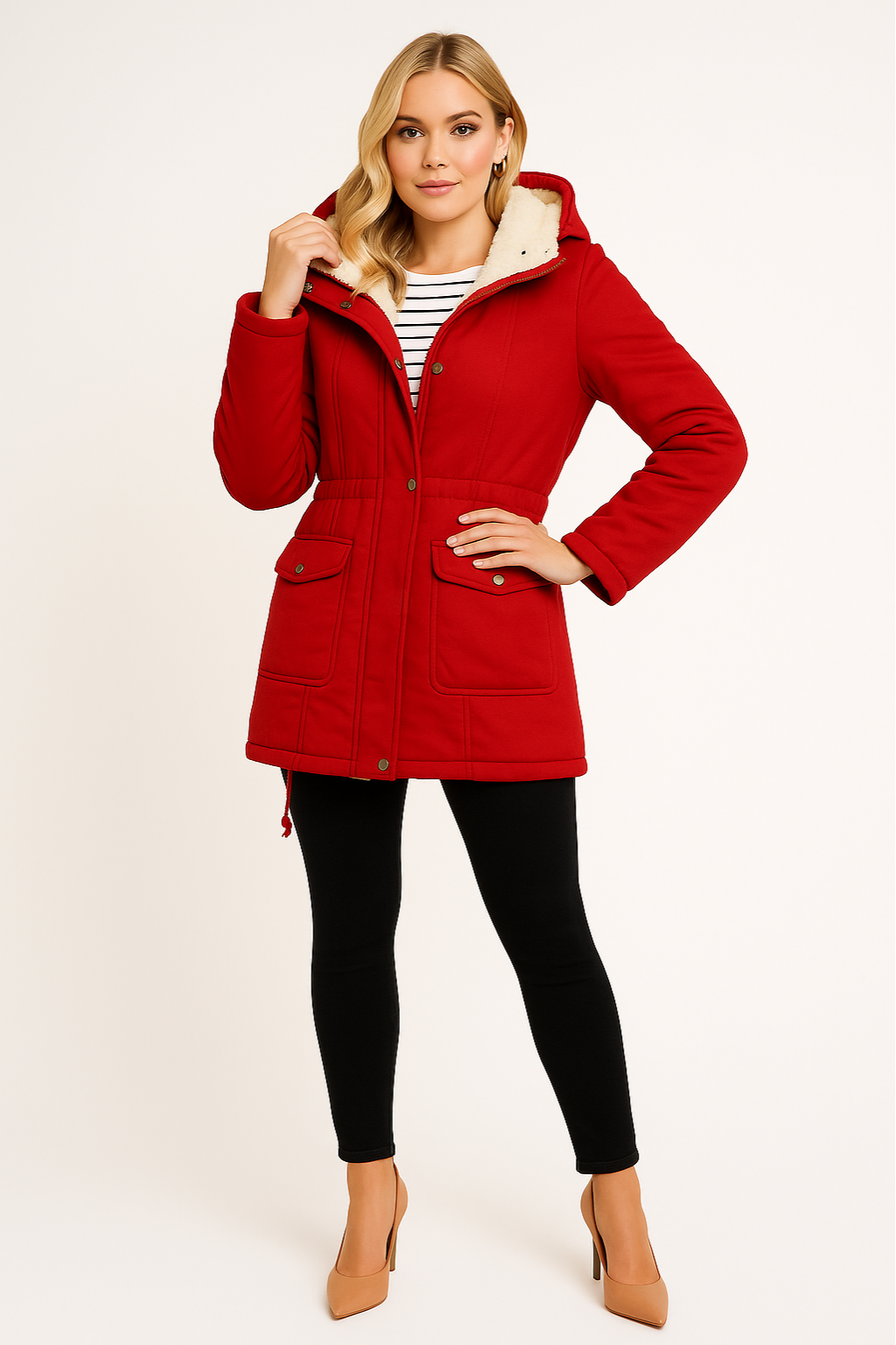 Women's Water-Resistant Plush Lined Parka Jacket