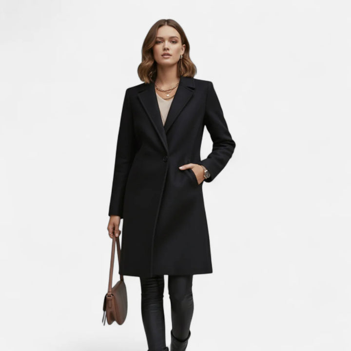 Women’s Winter Overcoat – Lapel Collar Elegance