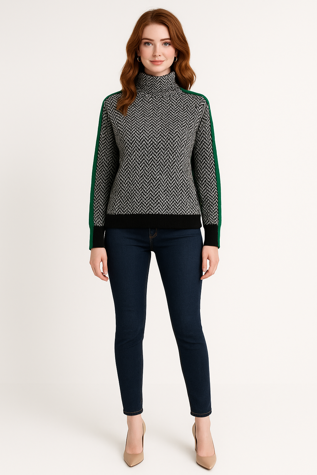 Women's Chevron Turtleneck Sweater