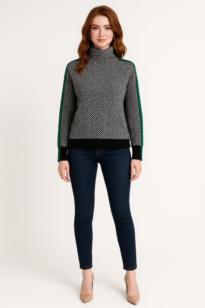 Women's Chevron Turtleneck Sweater