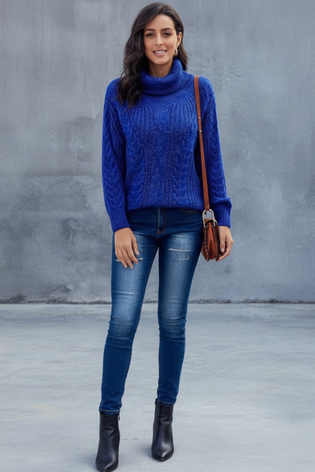 Women’s Chunky Braid Turtleneck Sweater