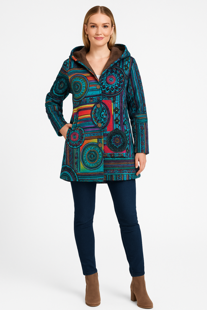Women's Classic Floral Hooded Winter Jacket