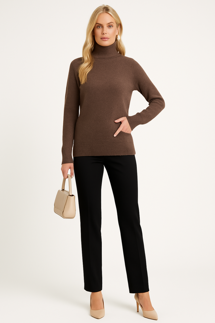 Women's Classic Long Sleeve Turtleneck Pullover Sweater