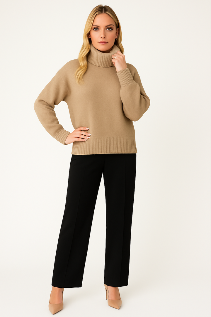 Women's Classic Ribbed High Neck Sweater