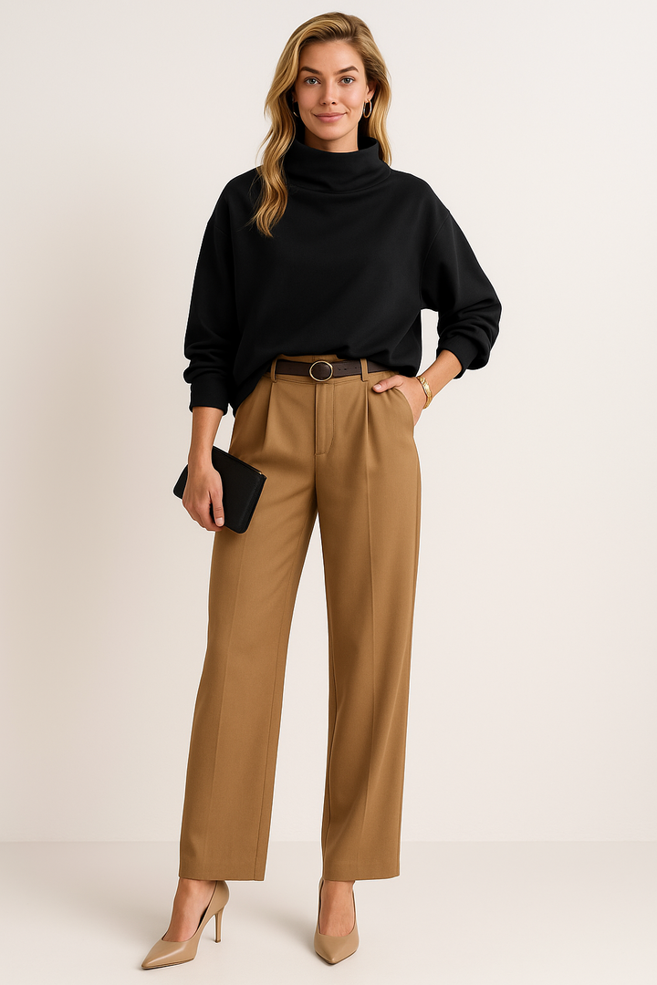 Women’s Elegant Black Turtleneck Sweater
