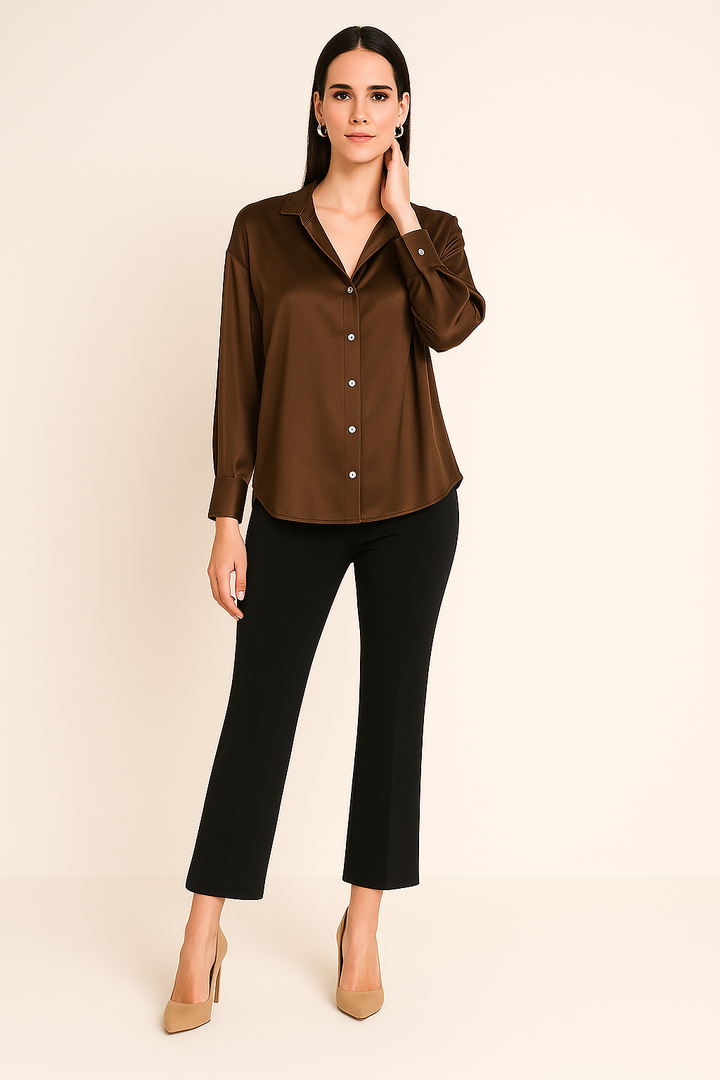Women's Elegant Long-Sleeve Blouse