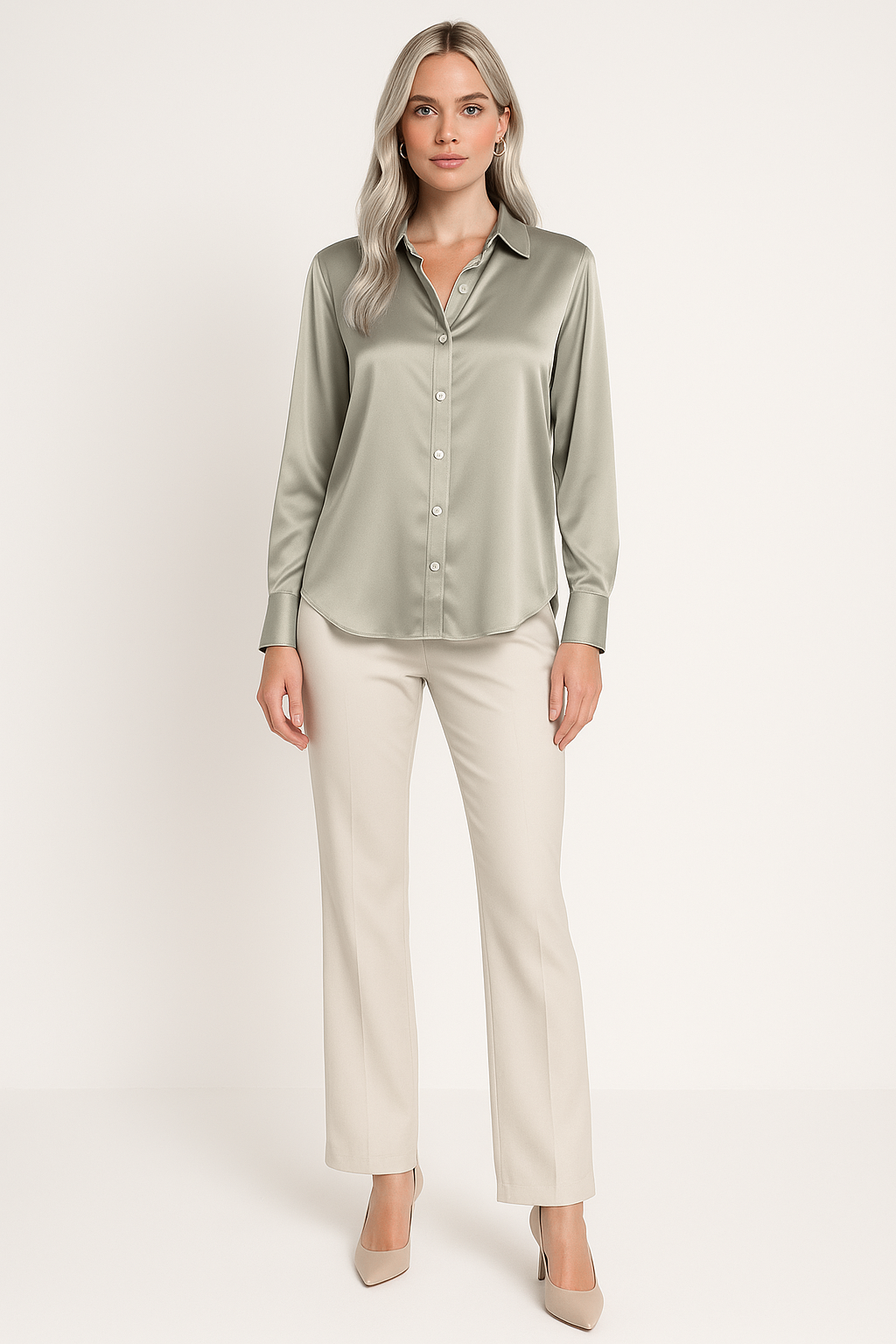 Women's Elegant Long-Sleeve Blouse
