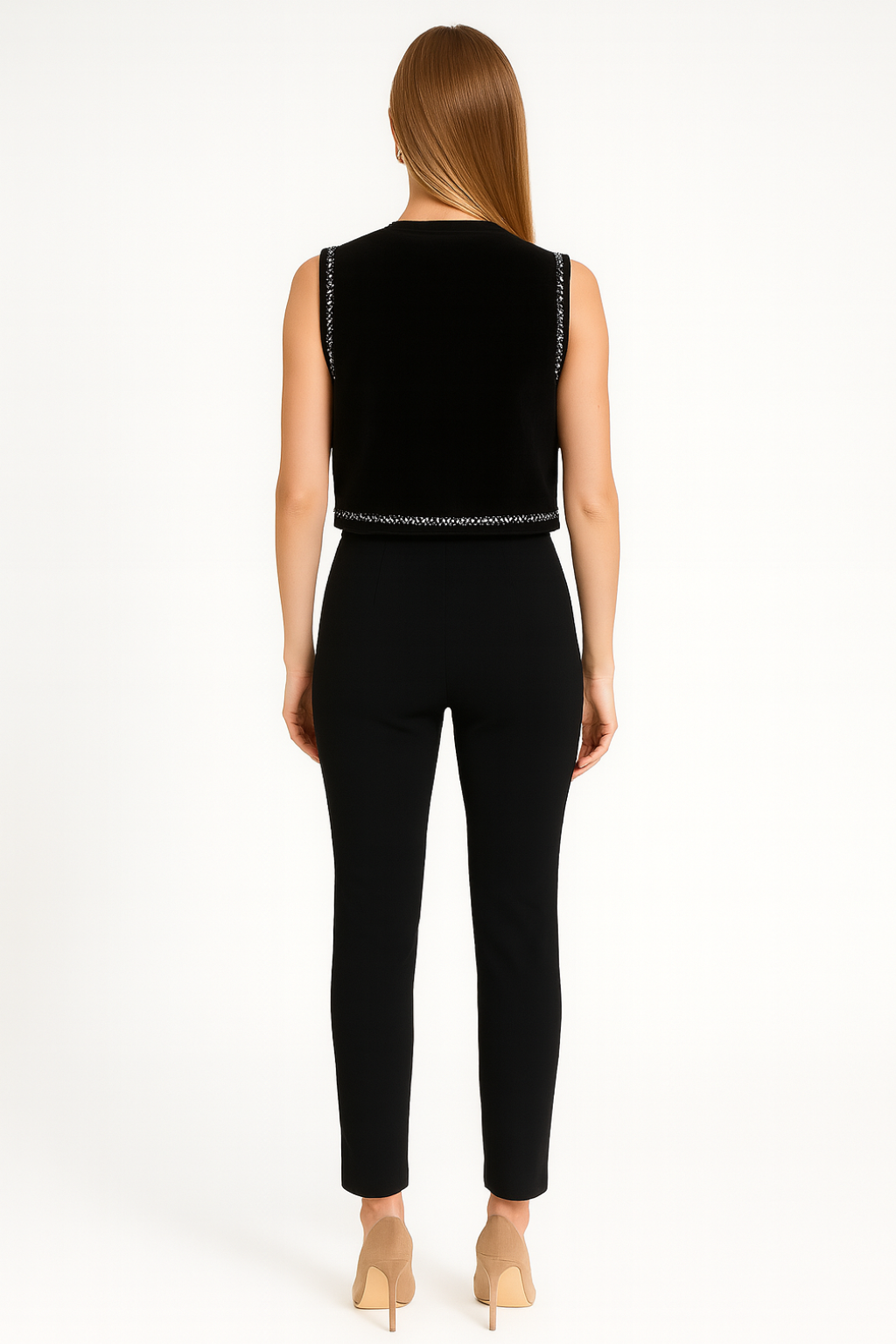 Women’s Embroidered Open-Front Vest