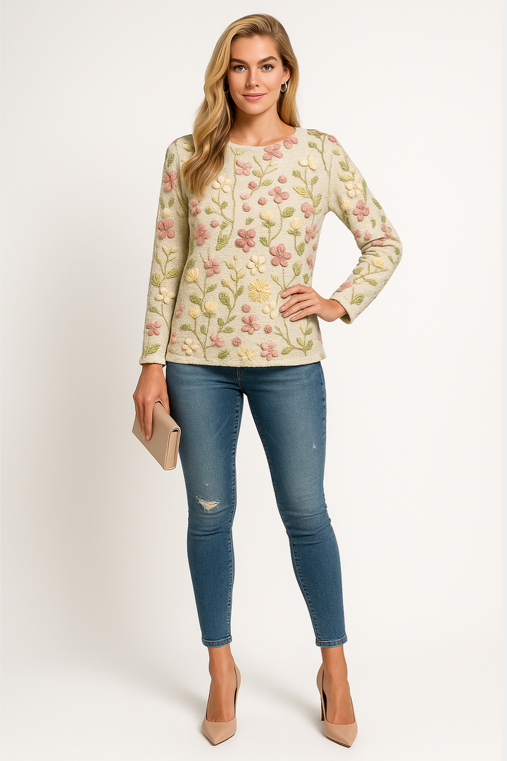Women's Floral Embroidered Sweater