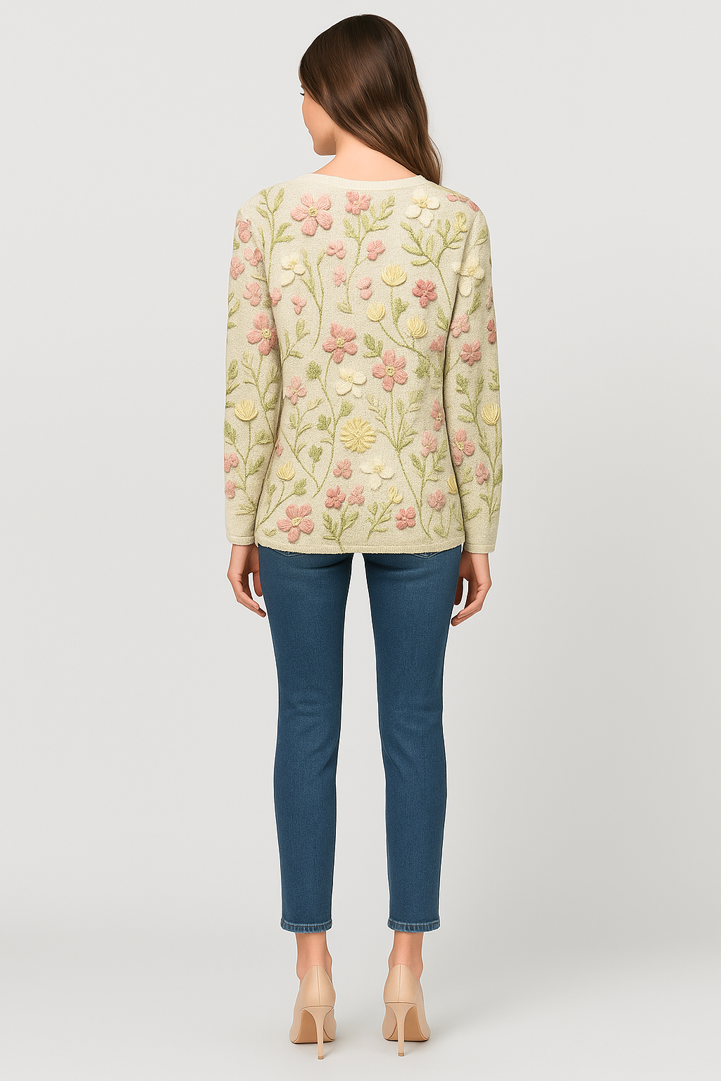 Women's Floral Embroidered Sweater