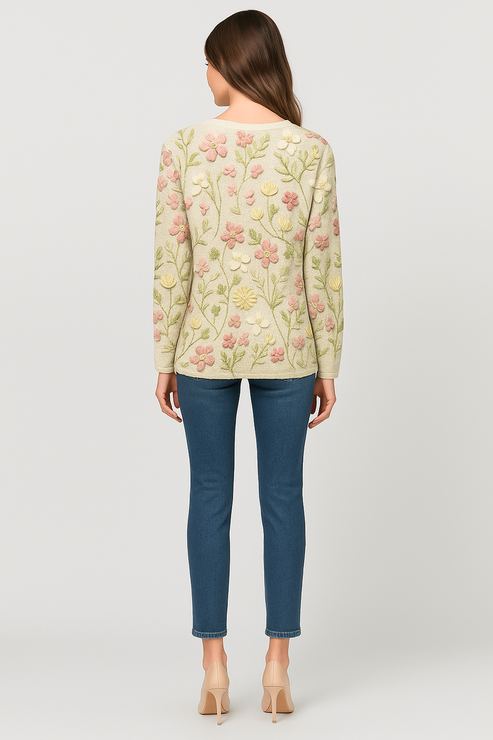 Women's Floral Embroidered Sweater