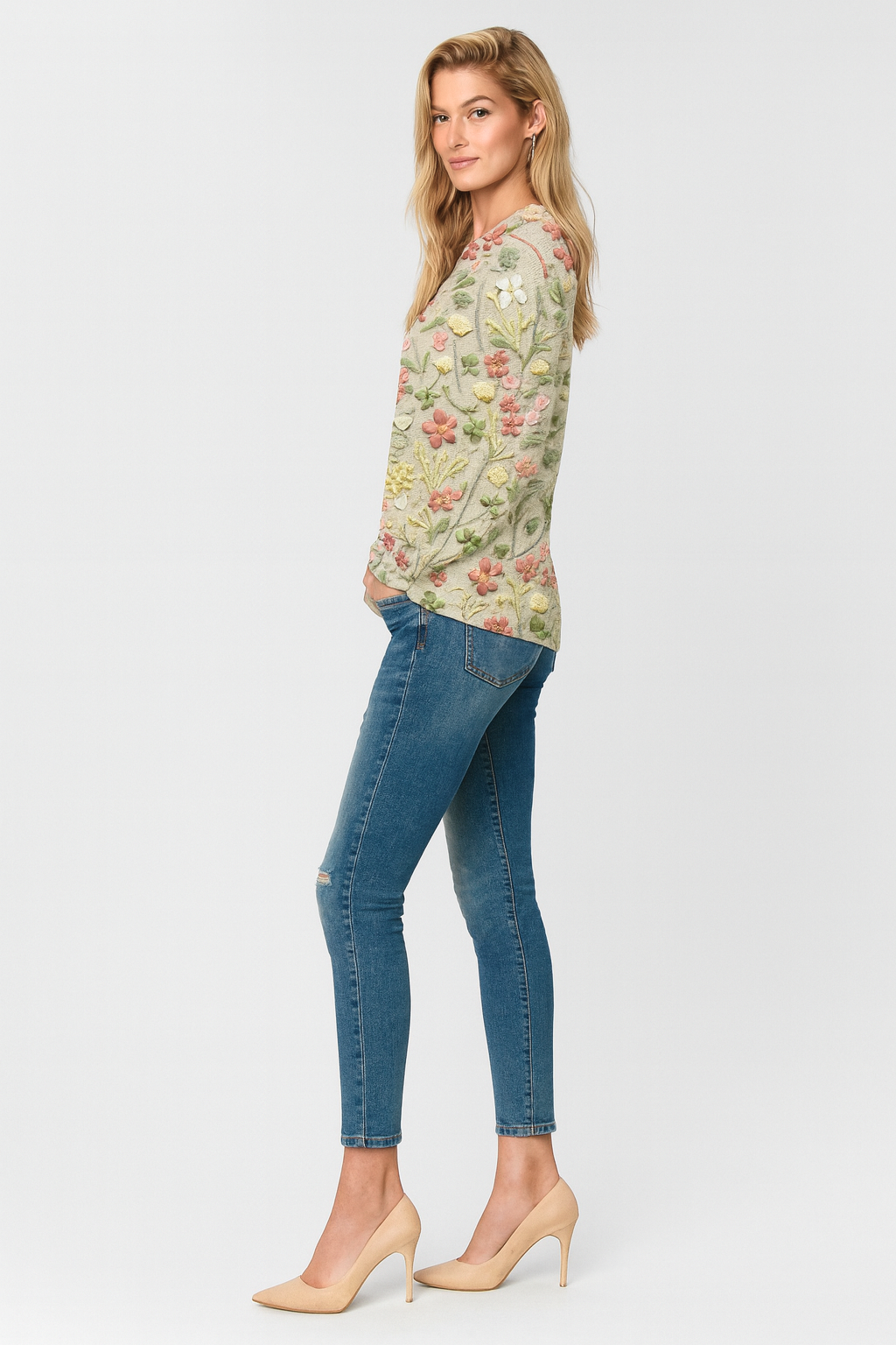Women's Floral Embroidered Sweater