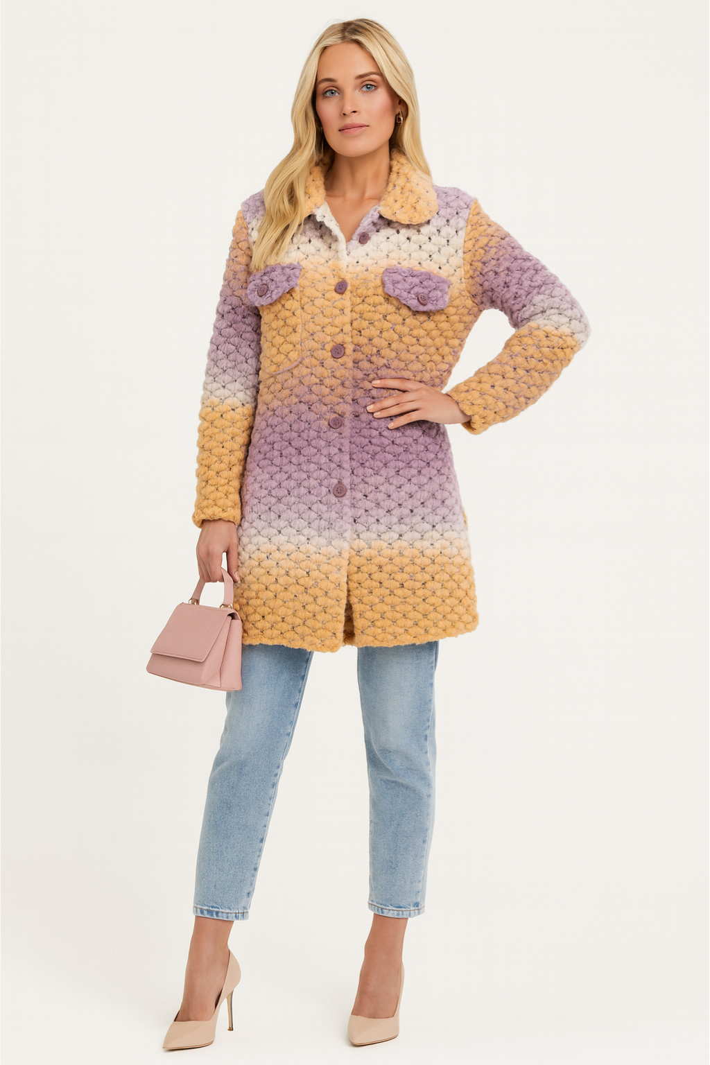 Women’s Multicolored Braided Winter Coat