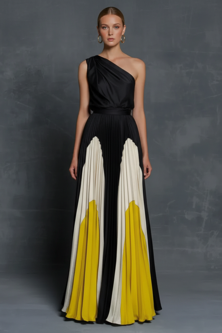 Women’s One-Sleeve Shoulder Maxi Dress