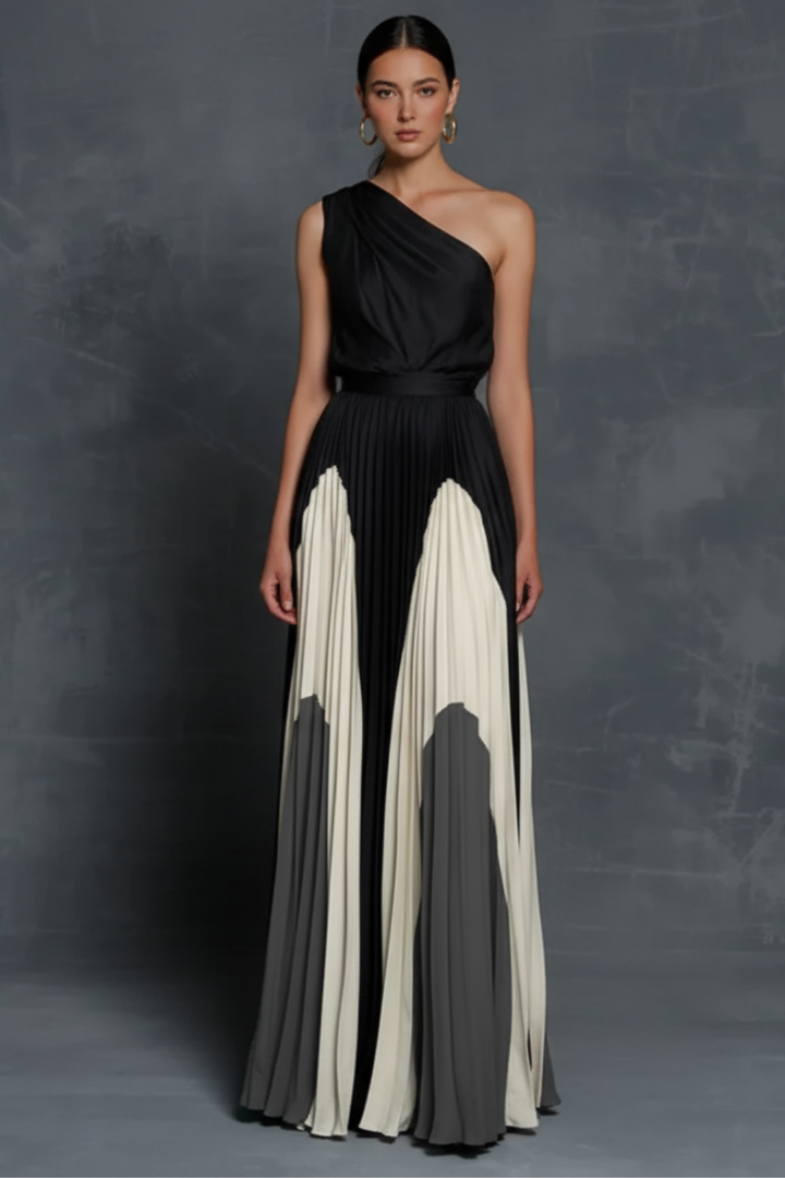 Women’s One-Sleeve Shoulder Maxi Dress