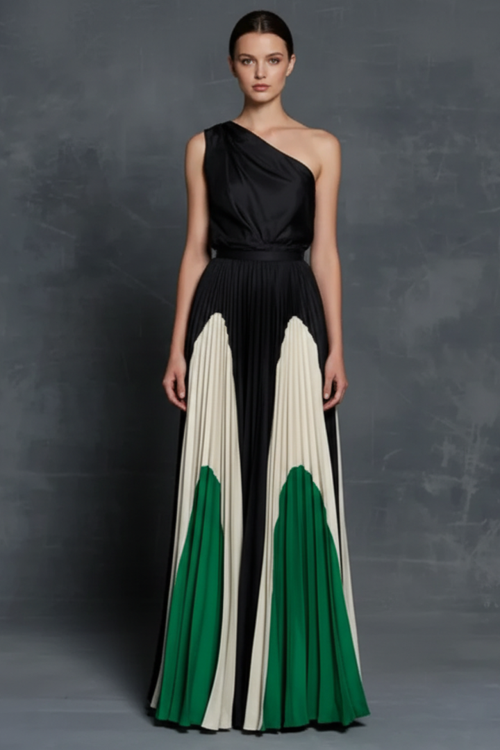 Women’s One-Sleeve Shoulder Maxi Dress