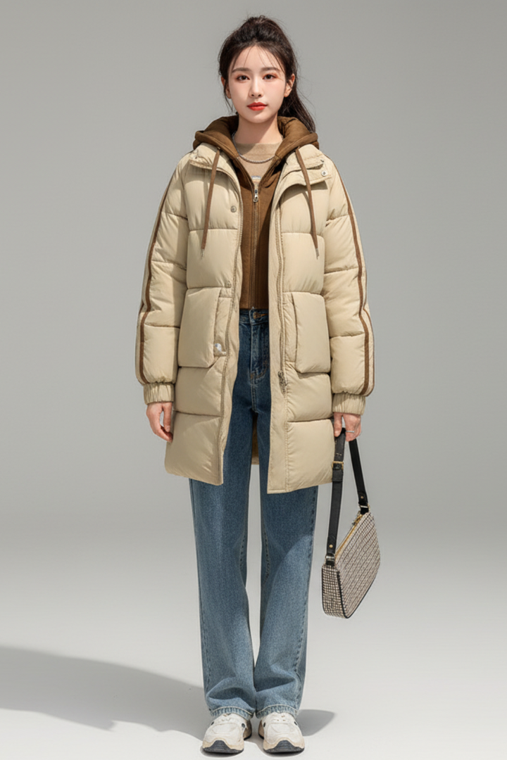 Women's Oversized Quilted Winter Long Jacket
