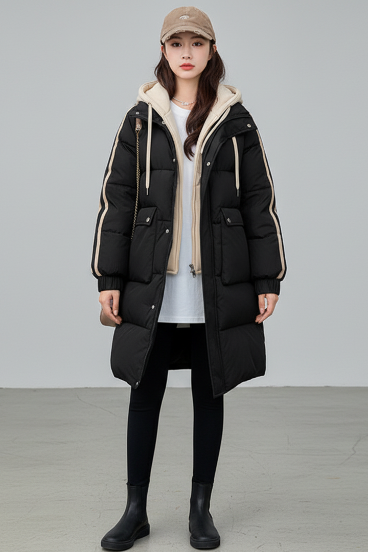 Women's Oversized Quilted Winter Long Jacket