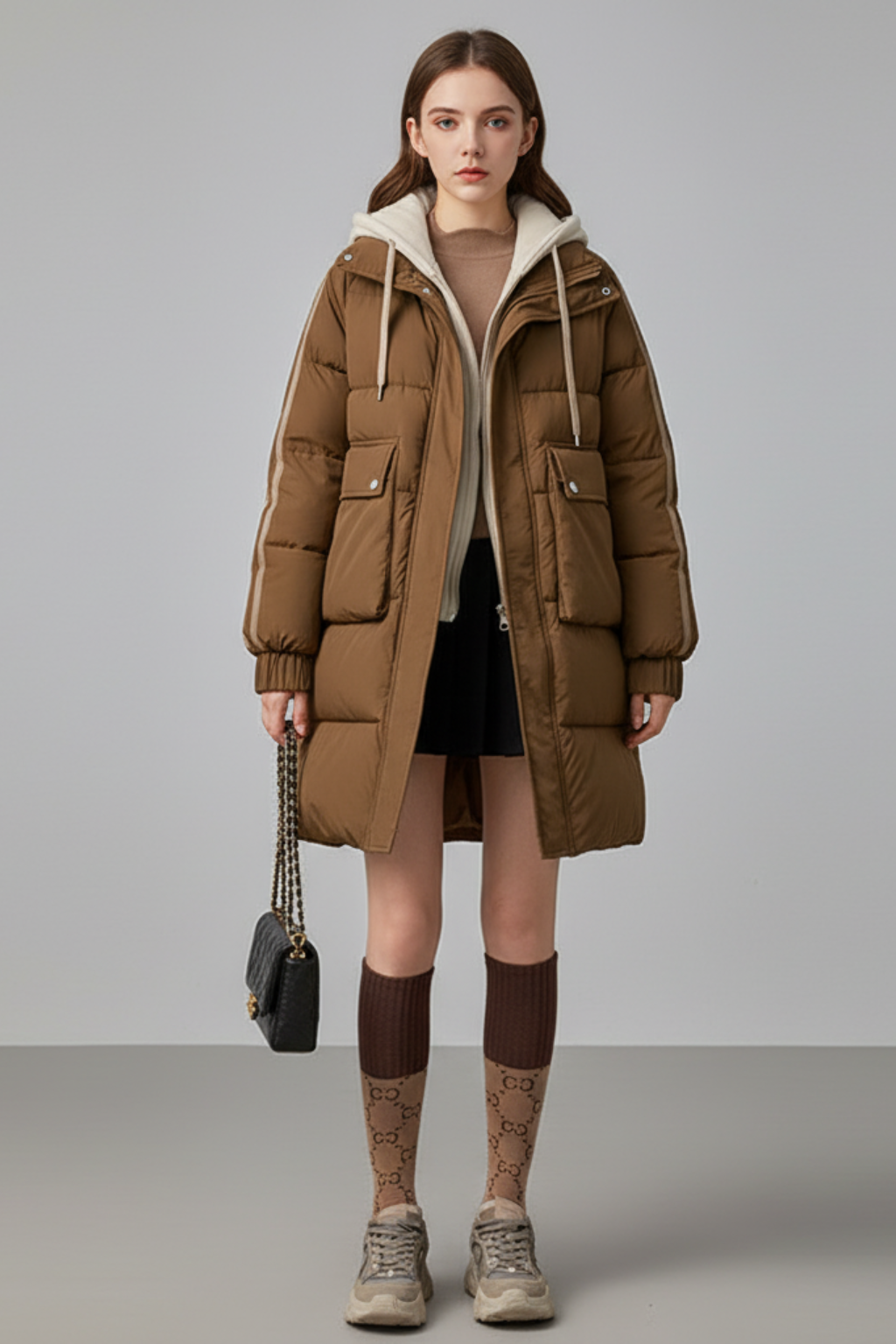 Women's Oversized Quilted Winter Long Jacket