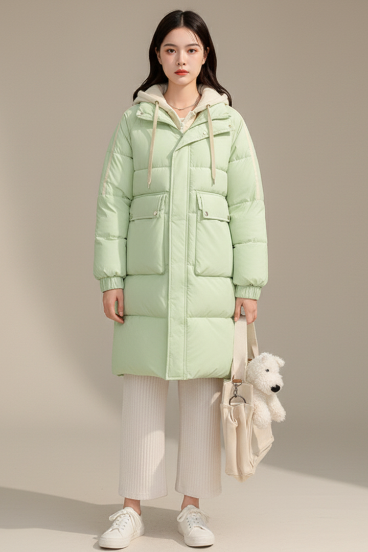 Women's Oversized Quilted Winter Long Jacket