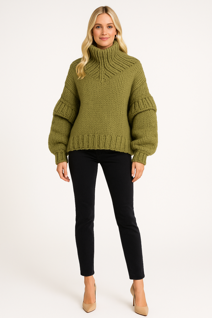 Women's Oversized Turtleneck Sweater for Cozy Style