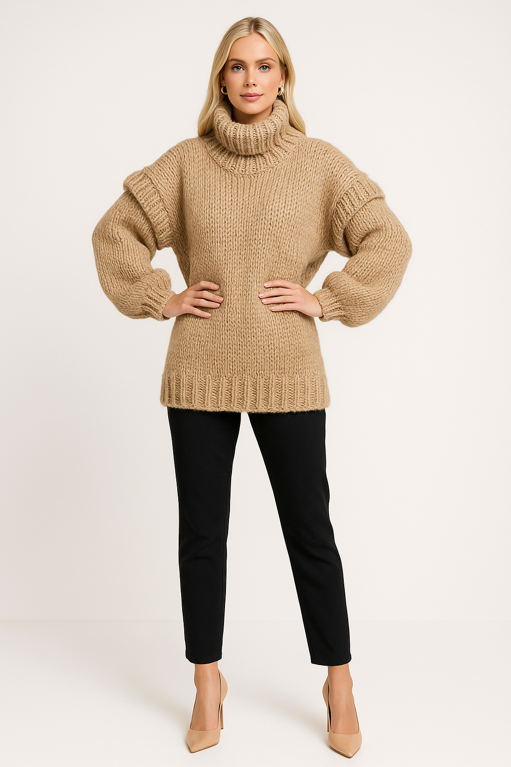 Women's Oversized Turtleneck Sweater for Cozy Style