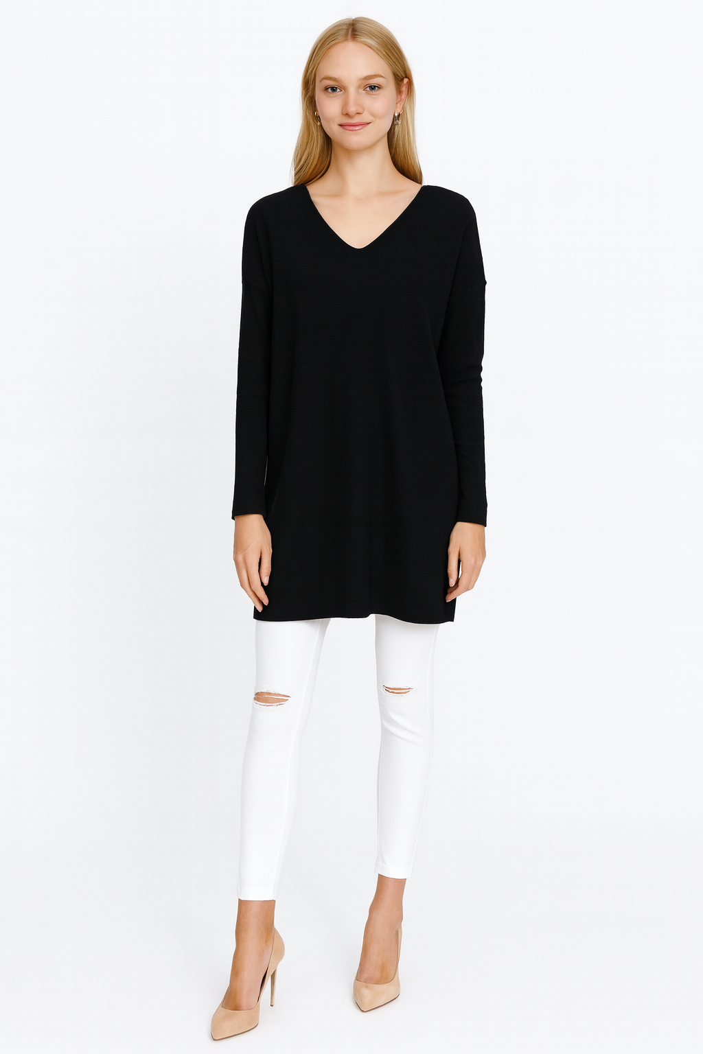 Women’s Oversized V-Neck Sweater