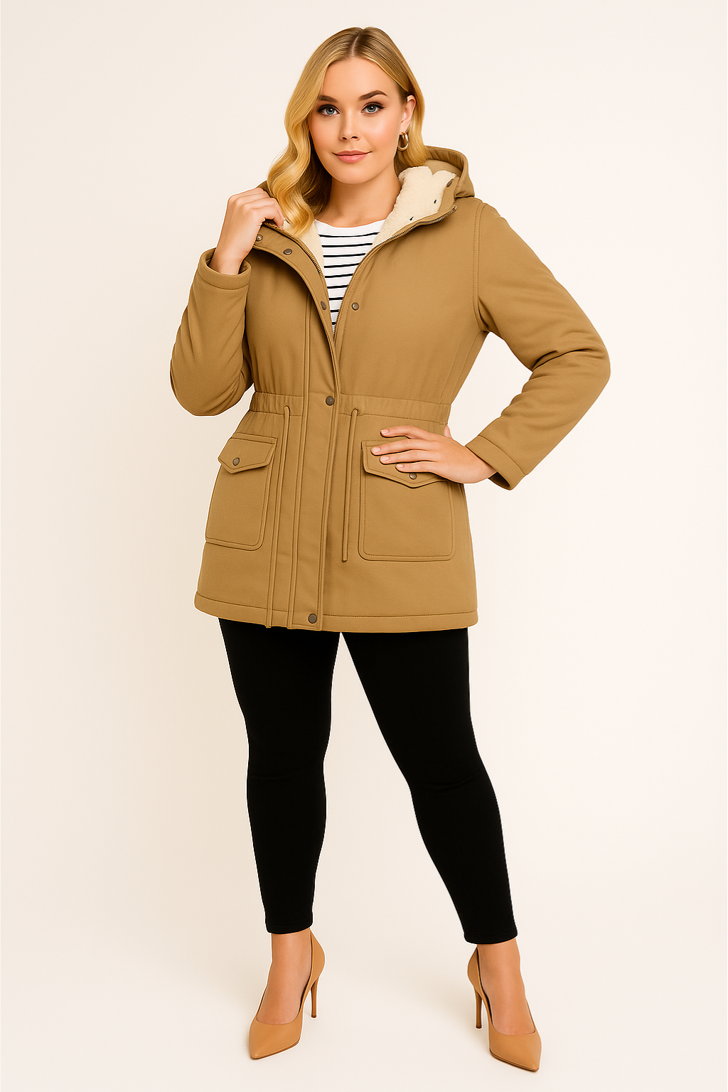 Women's Water-Resistant Plush Lined Parka Jacket