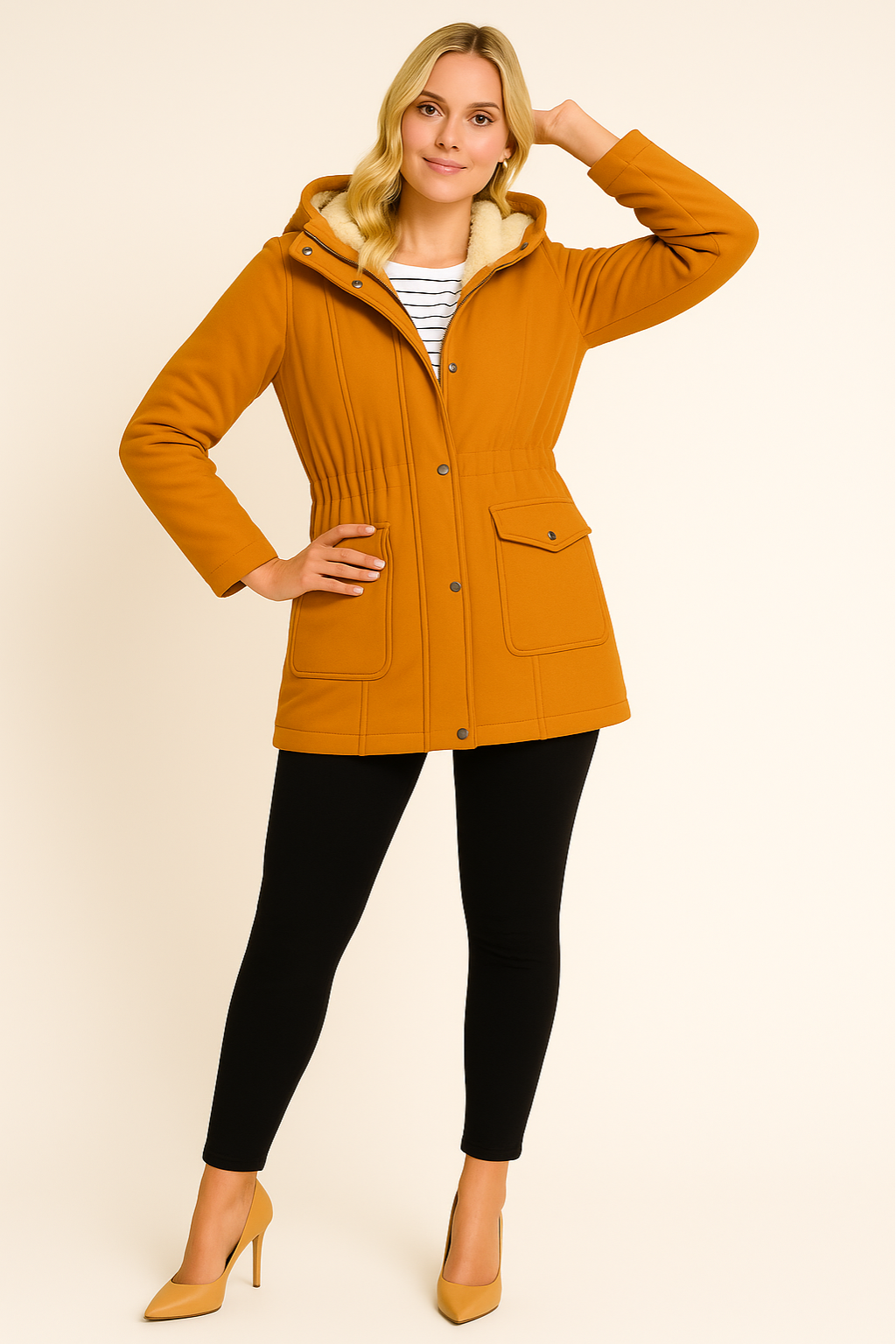 Women's Water-Resistant Plush Lined Parka Jacket