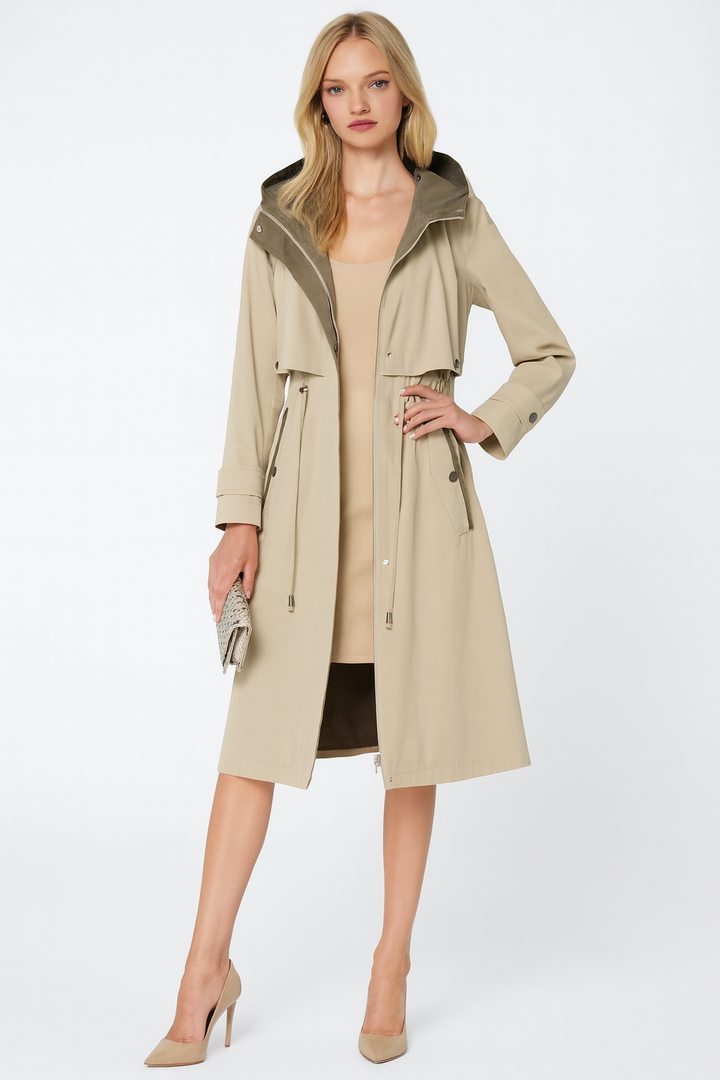 Women's Waterproof Hooded Trench Coat